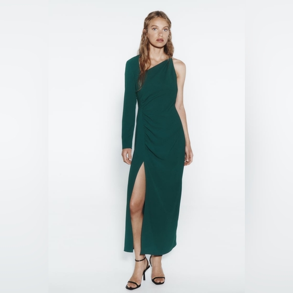🏵️💚 METAL PIECE ASYMMETRIC DRESS - Picture 9 of 13